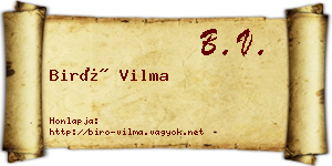 Biró Vilma névjegykártya
